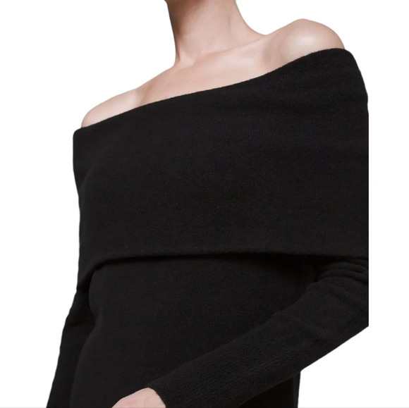 White House Black Market-NWOT  Foldover Off-the-Shoulder Sweater - Picture 2 of 5